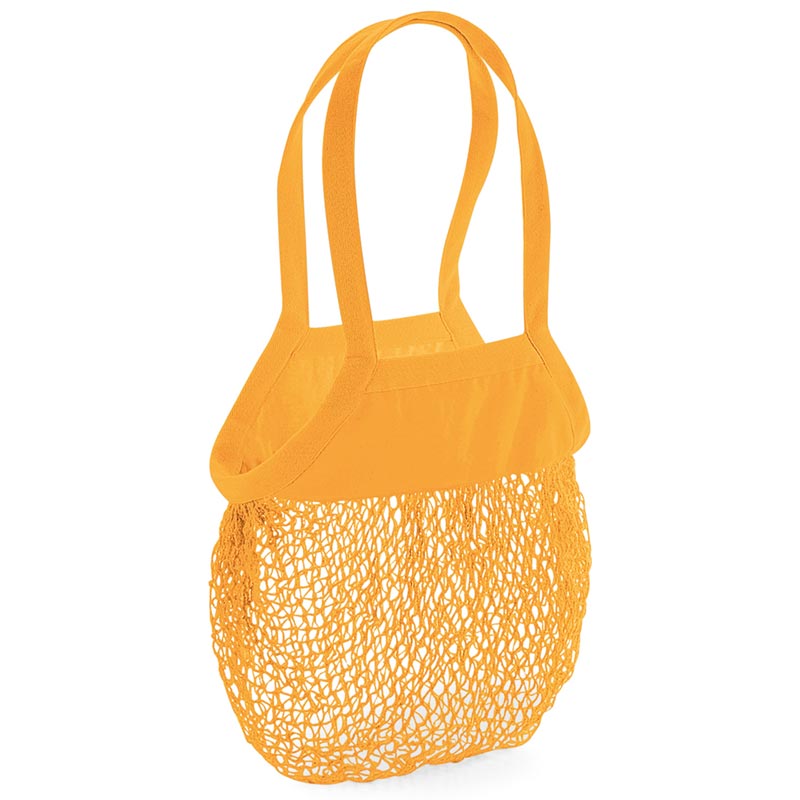 Organic cotton mesh grocery bag - Orange Rust One Size